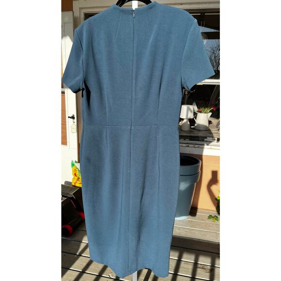 Donna Karan NY Women's Tide Ruched O-Ring Sheath Dress Szie 12 L Large - Picture 4 of 9